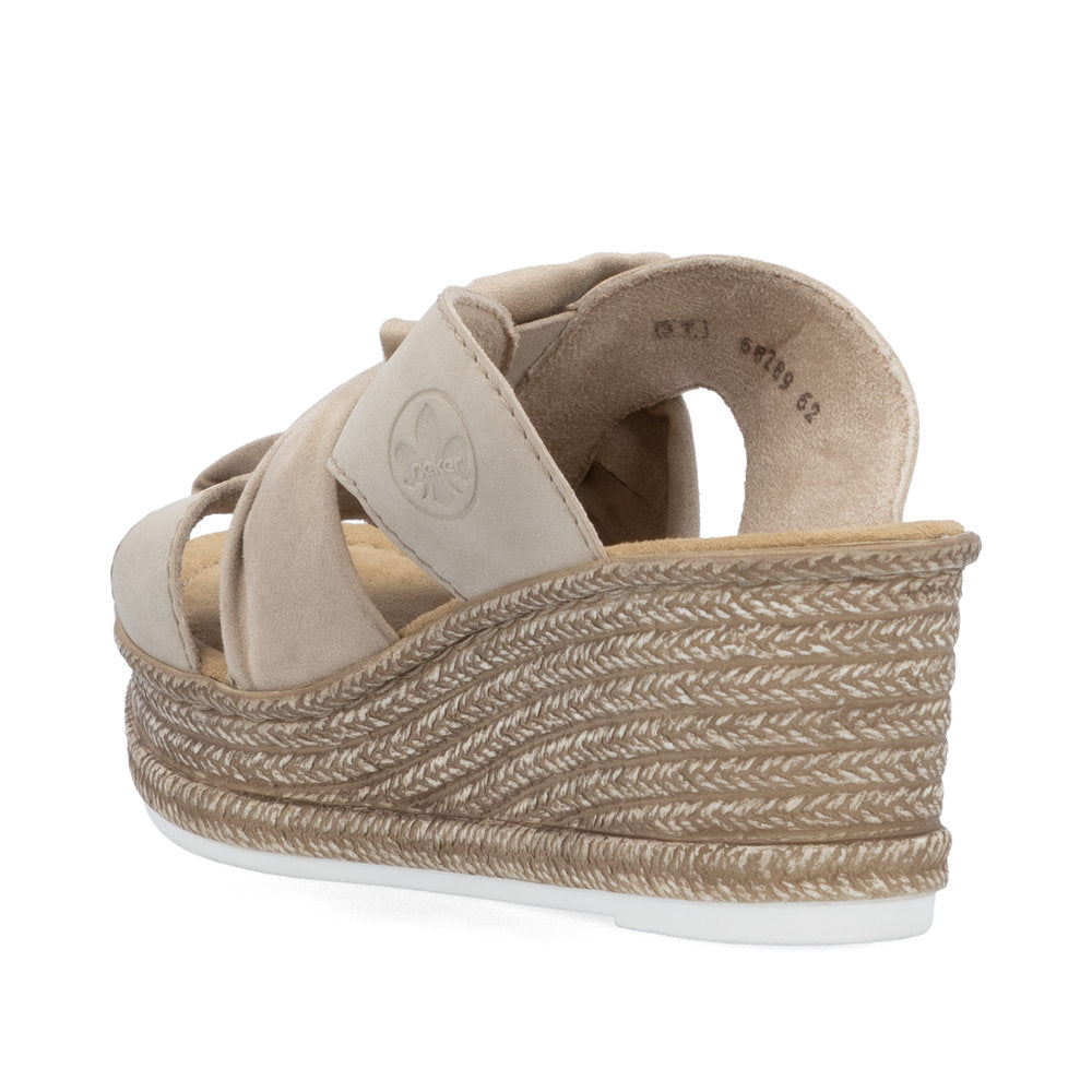 Rieker 68789 Women's Wedge Sandals – Beige