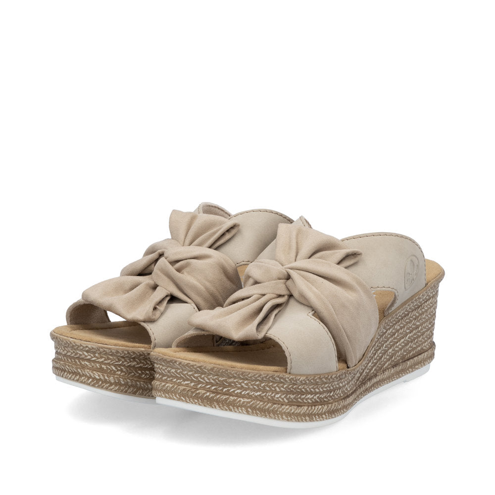 Rieker 68789 Women's Wedge Sandals – Beige