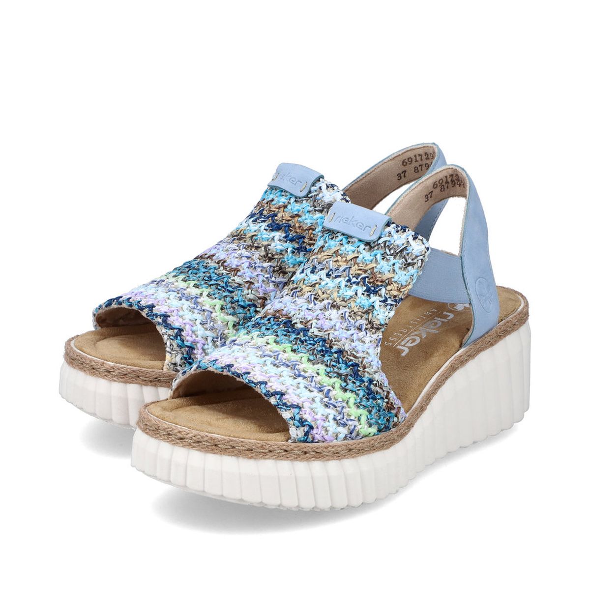 Rieker 69172 Women's Mesh Wedge Sandals – Blue