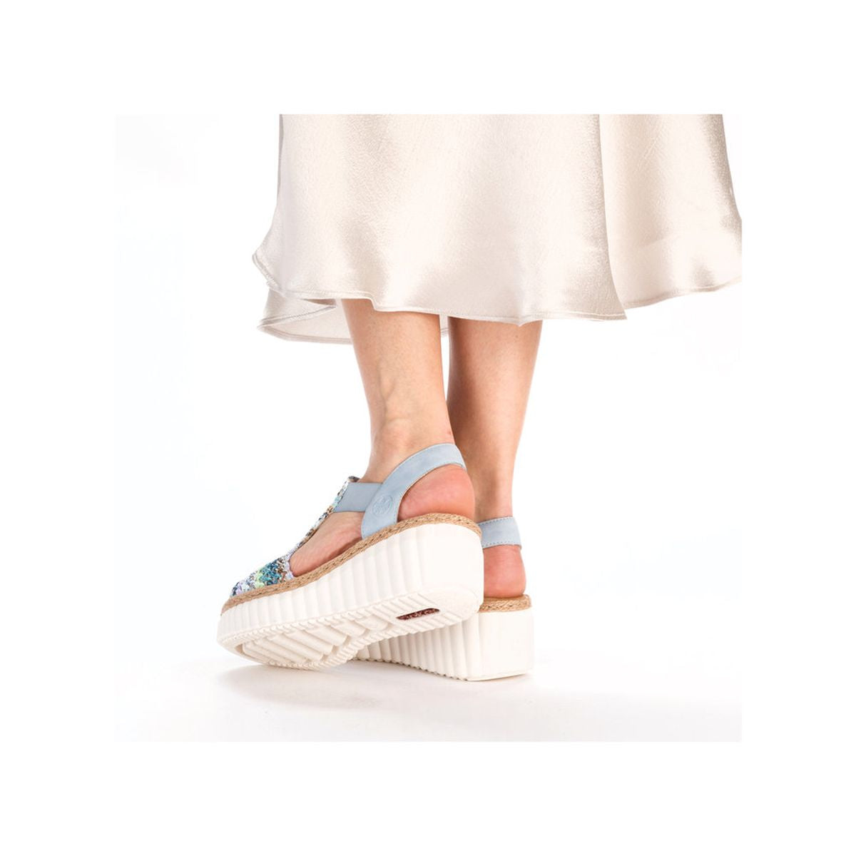 Rieker 69172 Women's Mesh Wedge Sandals – Blue
