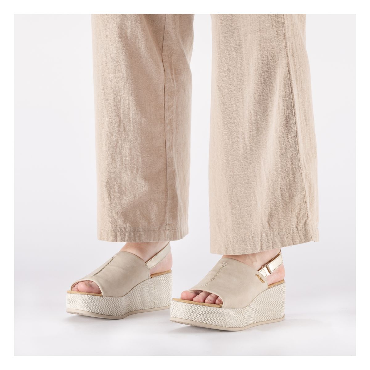 Rieker 69460 Women's Wedge Sandals – Beige