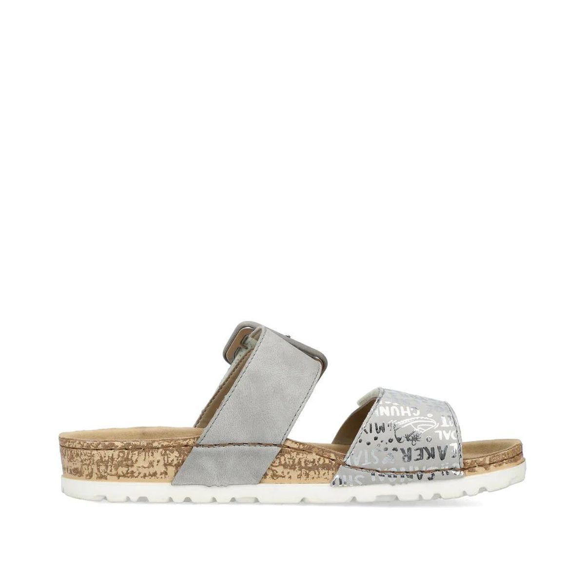 Rieker 698814 Women's Slide Sandal – Silver