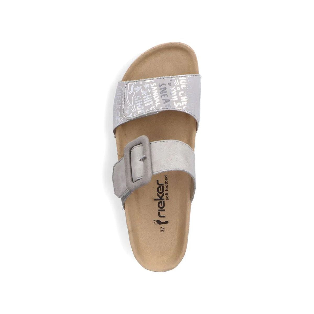 Rieker 698814 Women's Slide Sandal – Silver