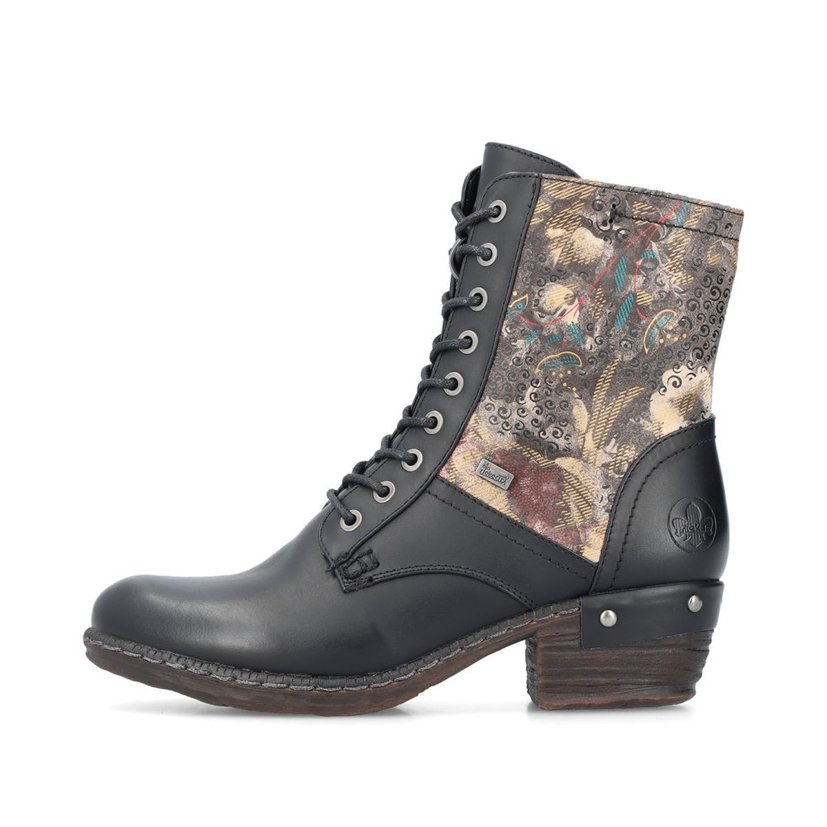 Rieker 93614 Patterned Lace Up Boots