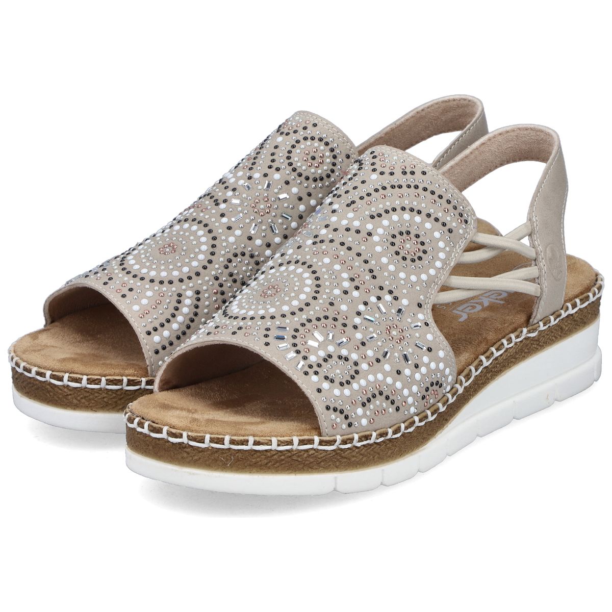 Rieker V1246 Women's Slip-on Sandals – Beige