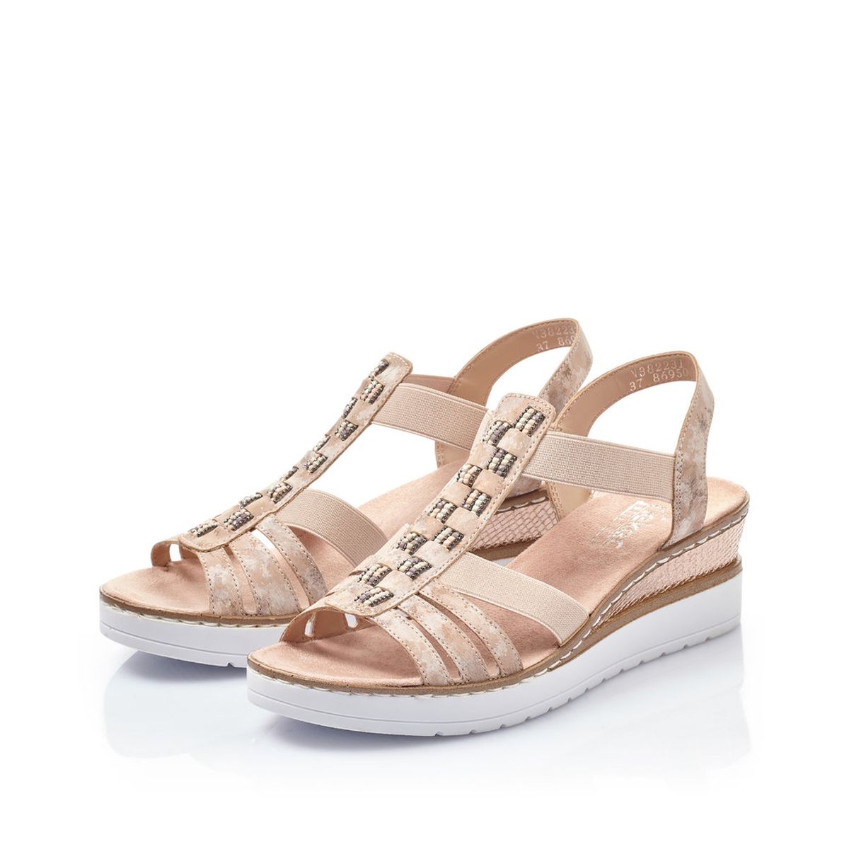 Rieker V3822 Women's Wedge Sandals – Pink