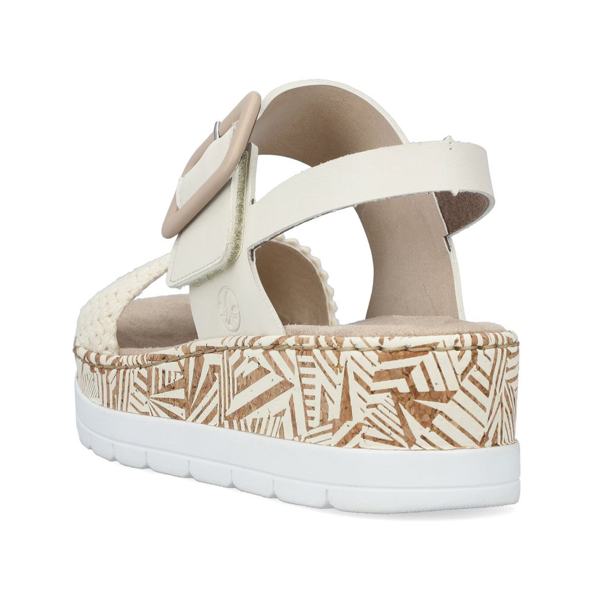 Rieker V3950 Women’s Wedge Sandals – Creme