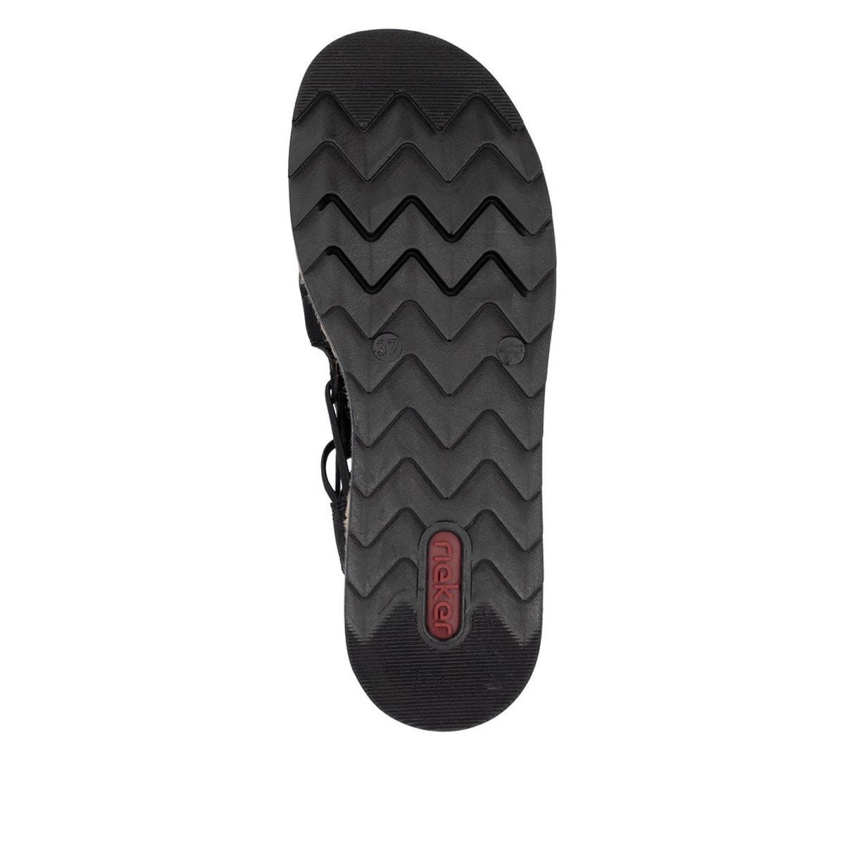 Rieker V7972 Women's Wedge Sandals – Black