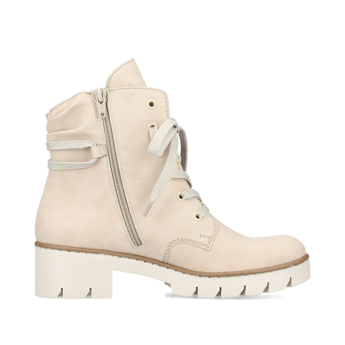 X5717 Lace Up Boots with Side Zipper