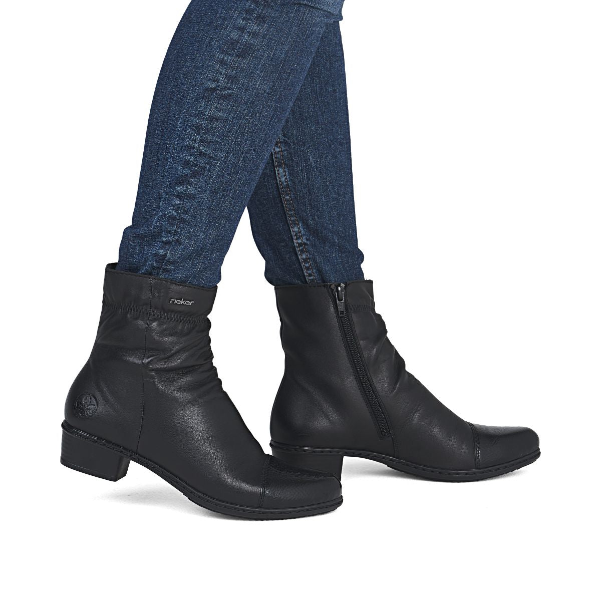 Rieker Y0773 Women's Mid Height Boots - Black