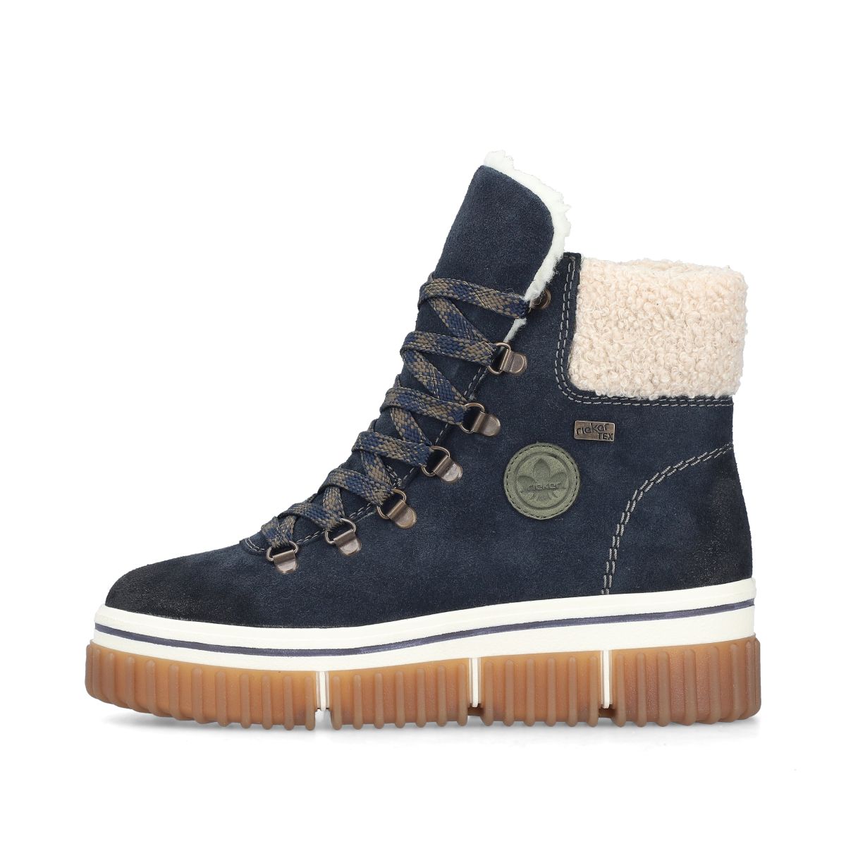 Rieker Y6347 Women's Lace Zip Winter Waterproof Boot – Blue
