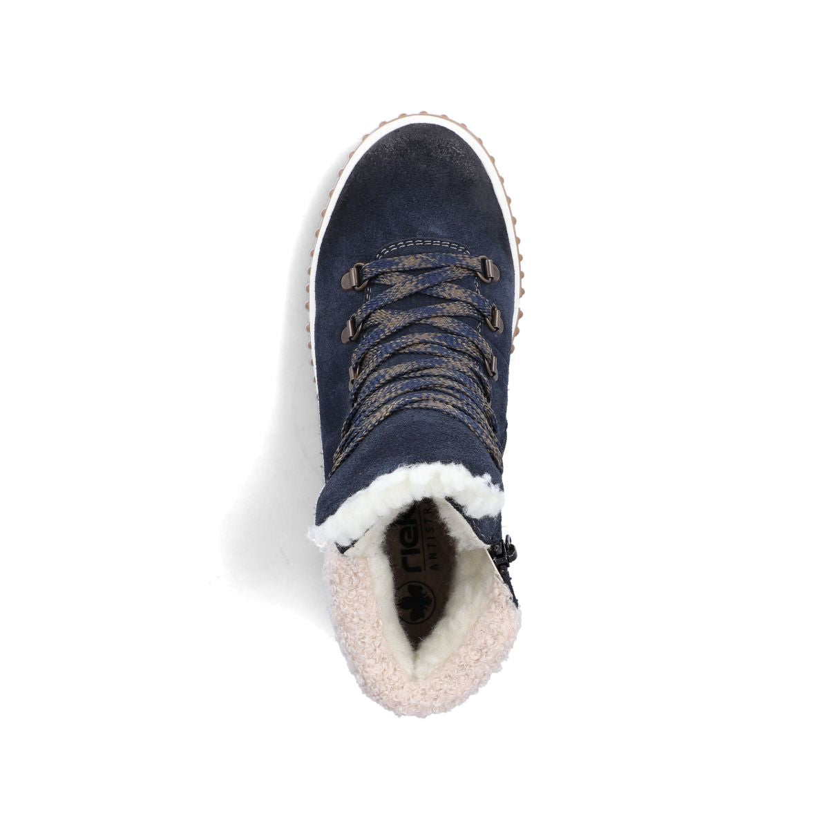 Rieker Y6347 Women's Lace Zip Winter Waterproof Boot – Blue