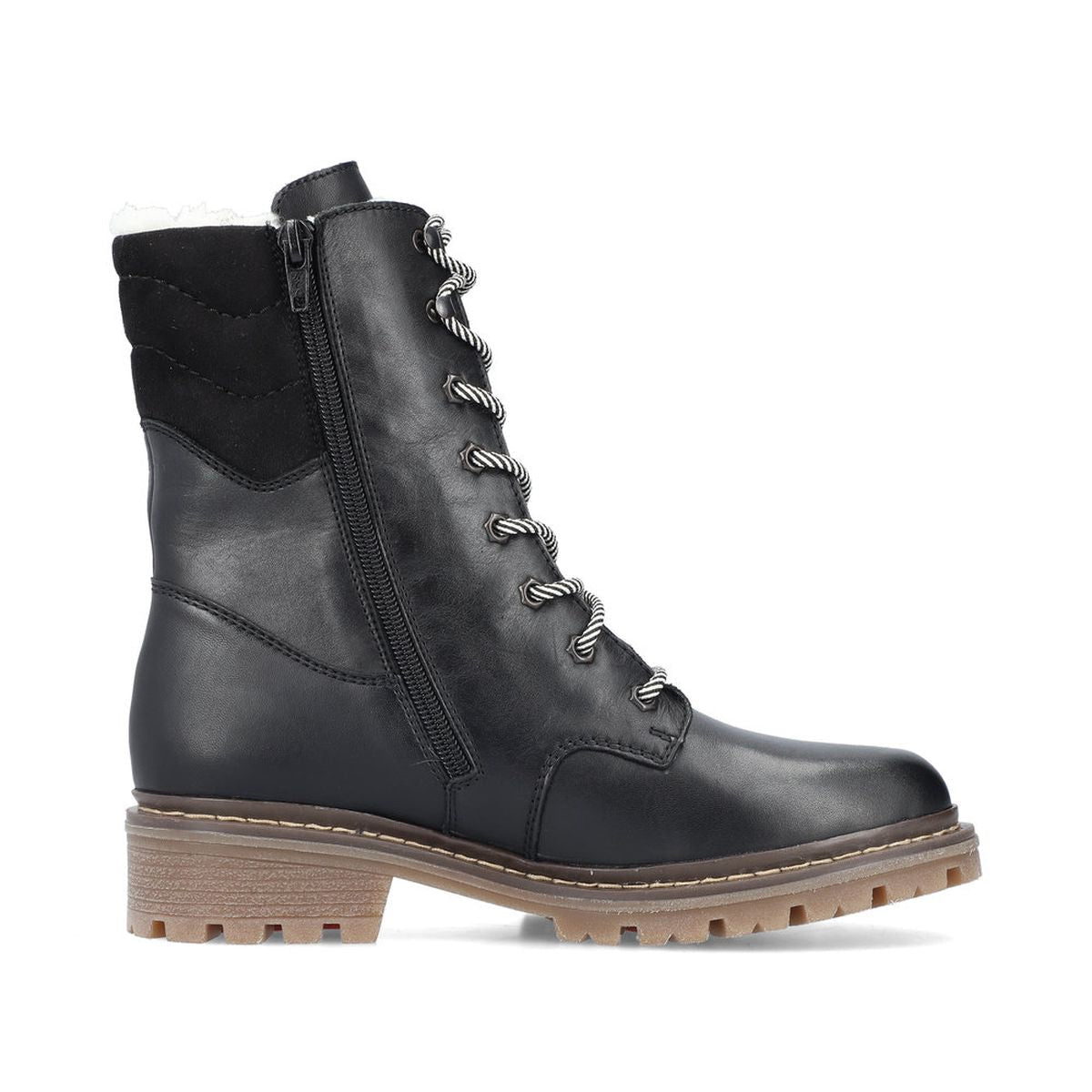 Y9232 Lace Up Boots With Flip Grip for Women