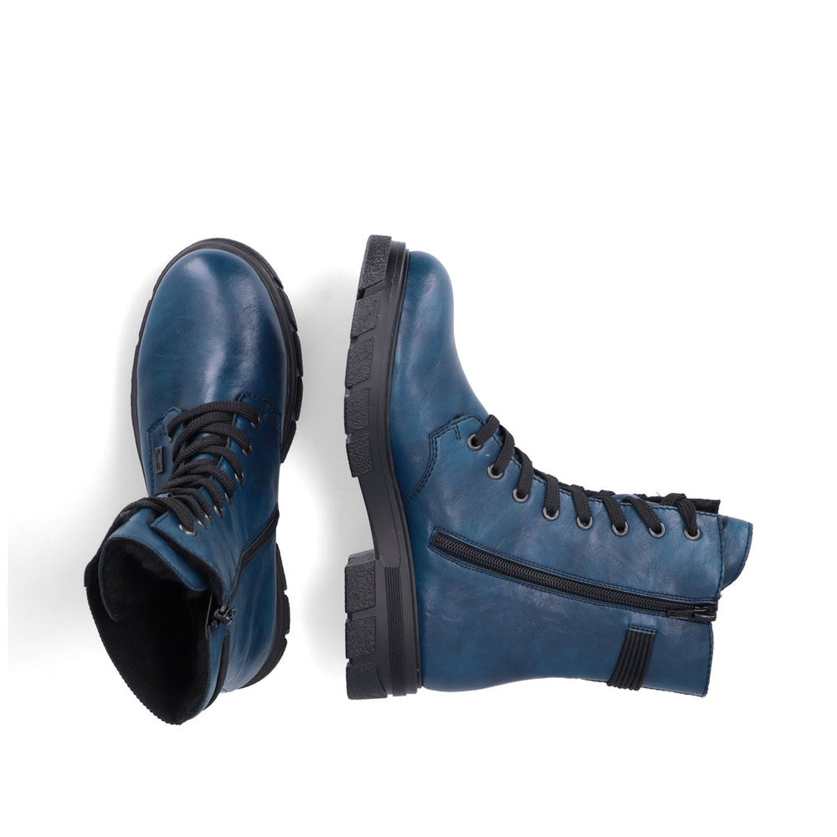 Z9124 Lace Up Biker Boots with side zip