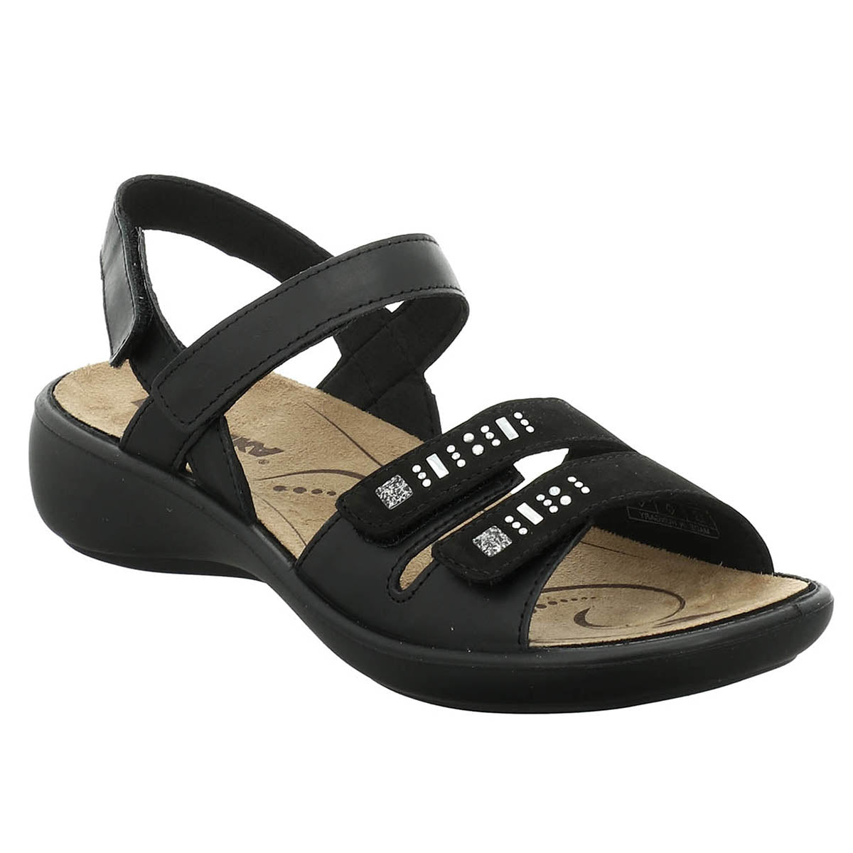 Romika Ibiza 86 Women's Velcro Sandal in Black