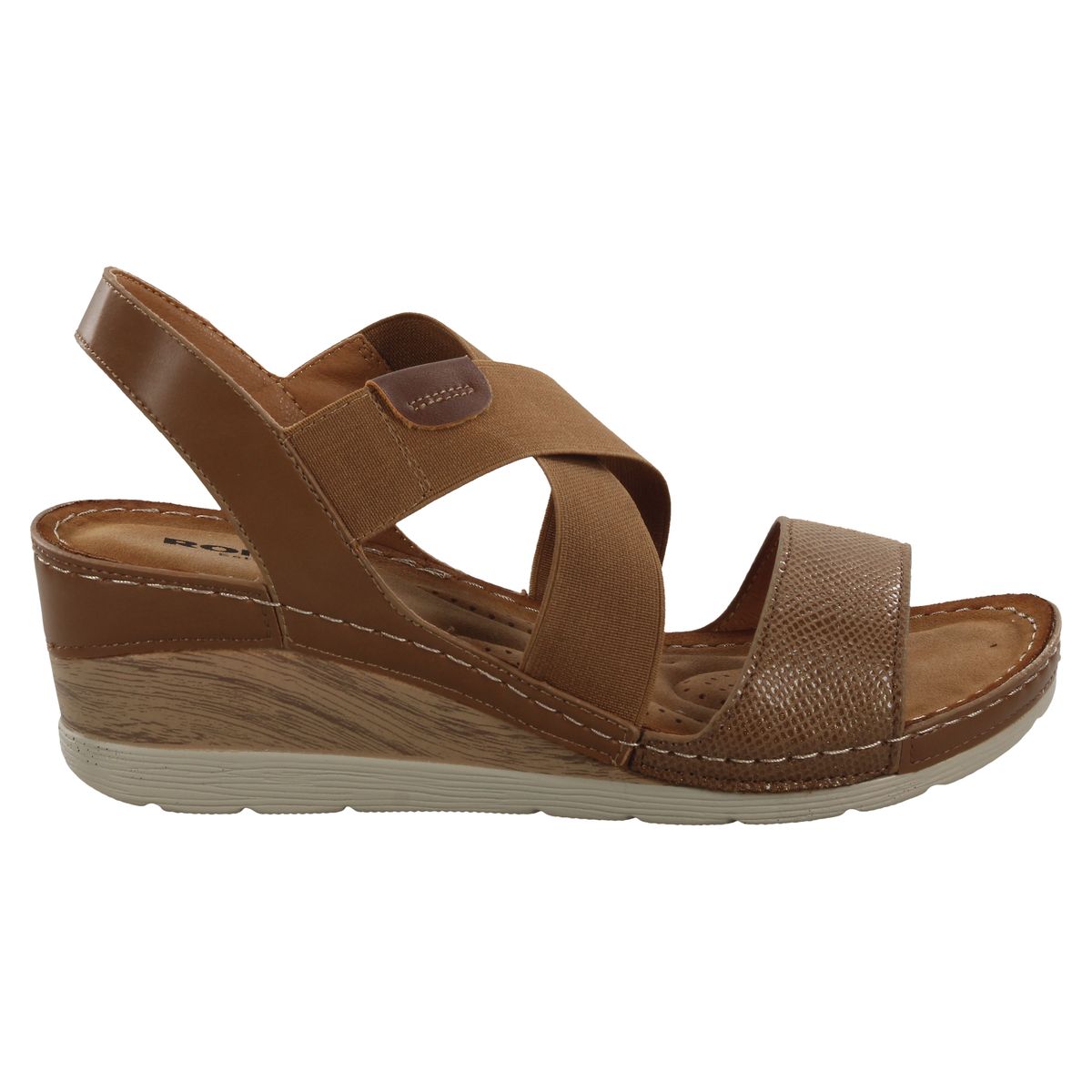 Elaine 01 Wedge Sandal in Brown