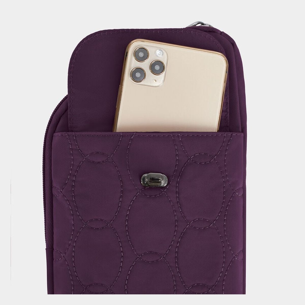 Travelon Women's Runways Anti-Theft Slim Asymmetric Crossbody - Plum