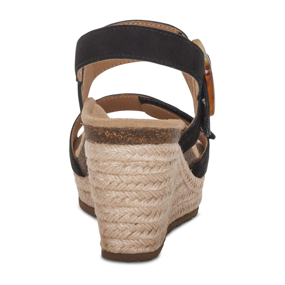 Aetrex Ashley Women's Arch Support Wedge Sandal – Black