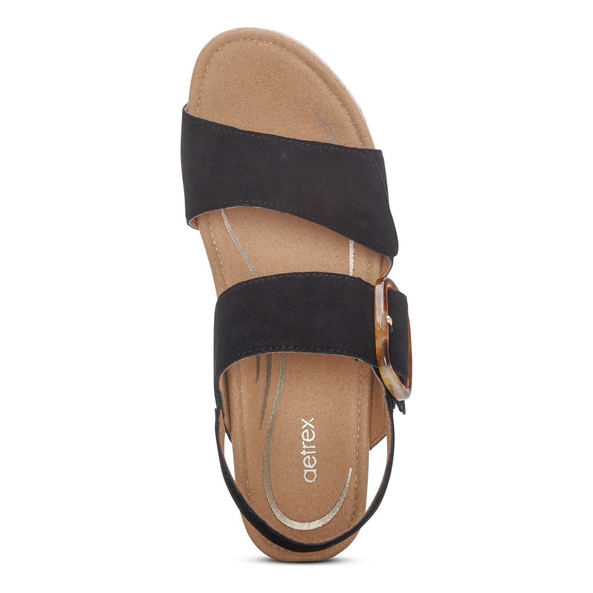 Aetrex Ashley Women's Arch Support Wedge Sandal – Black