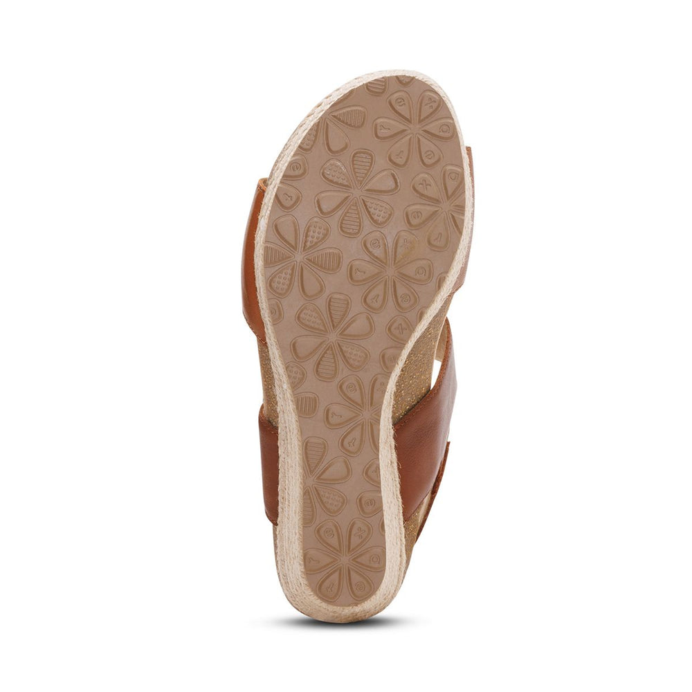 Aetrex Ashley Women's Arch Support Wedge Sandal – Coffee