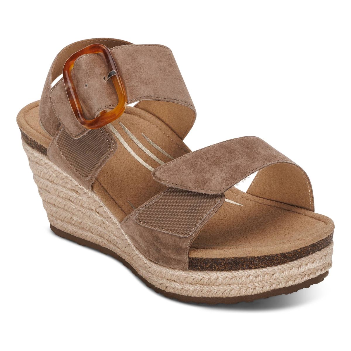 Aetrex Ashley Women's Arch Support Wedge Sandal – Taupe