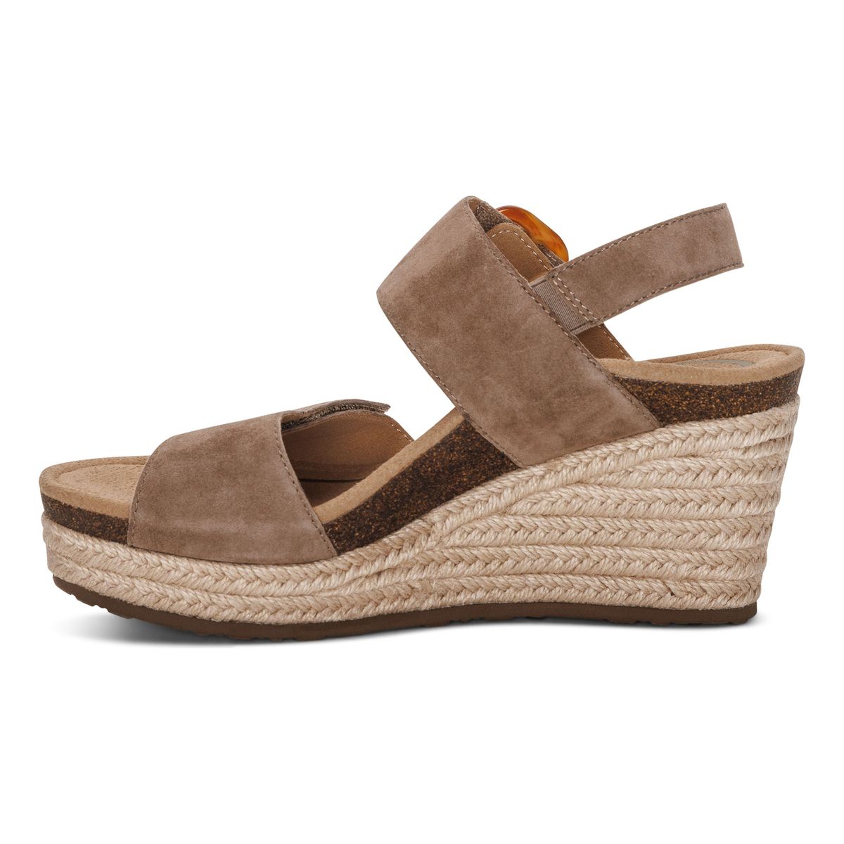 Aetrex Ashley Women's Arch Support Wedge Sandal – Taupe