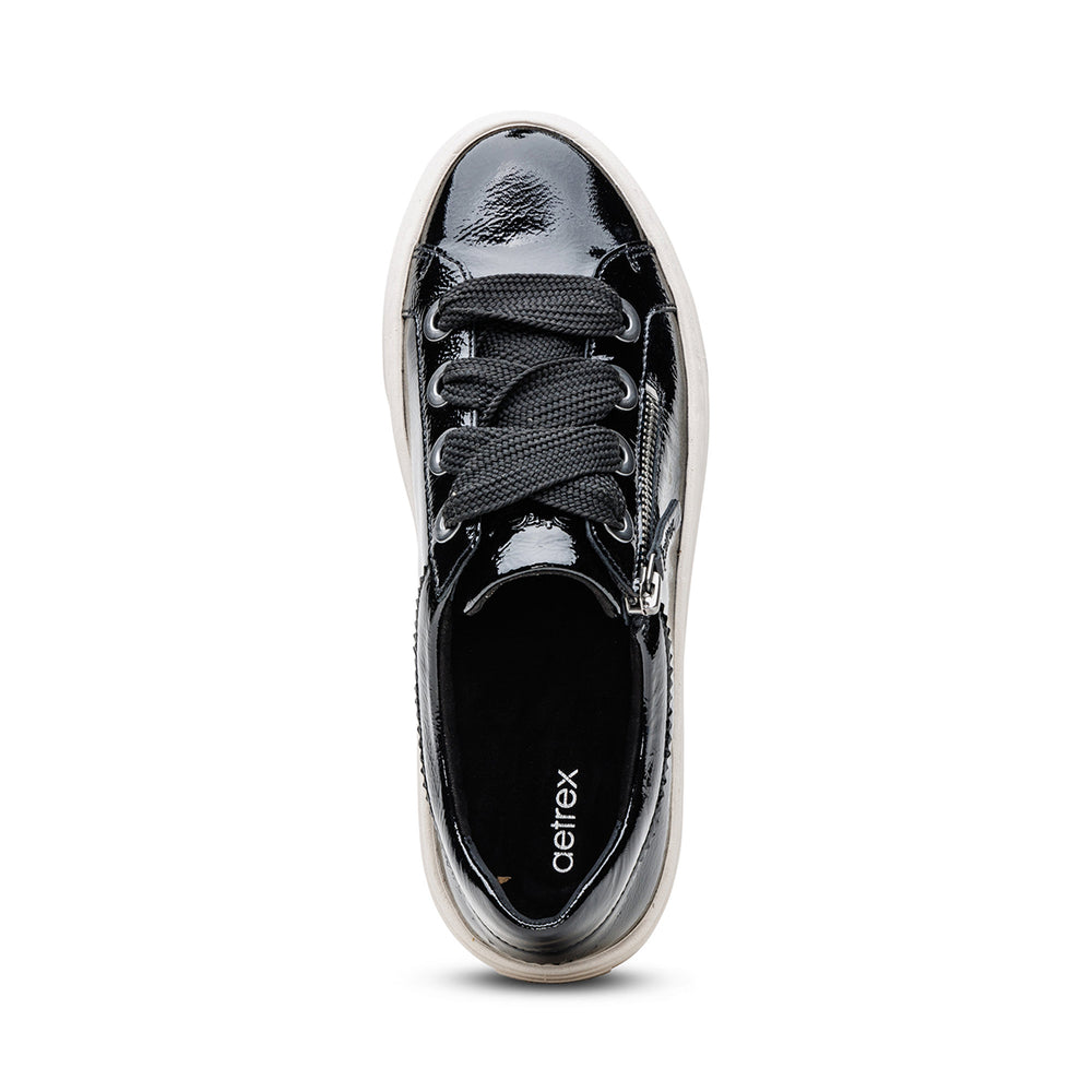 Aetrex Aubrey Arch Support Platform Sneaker – Black Patent