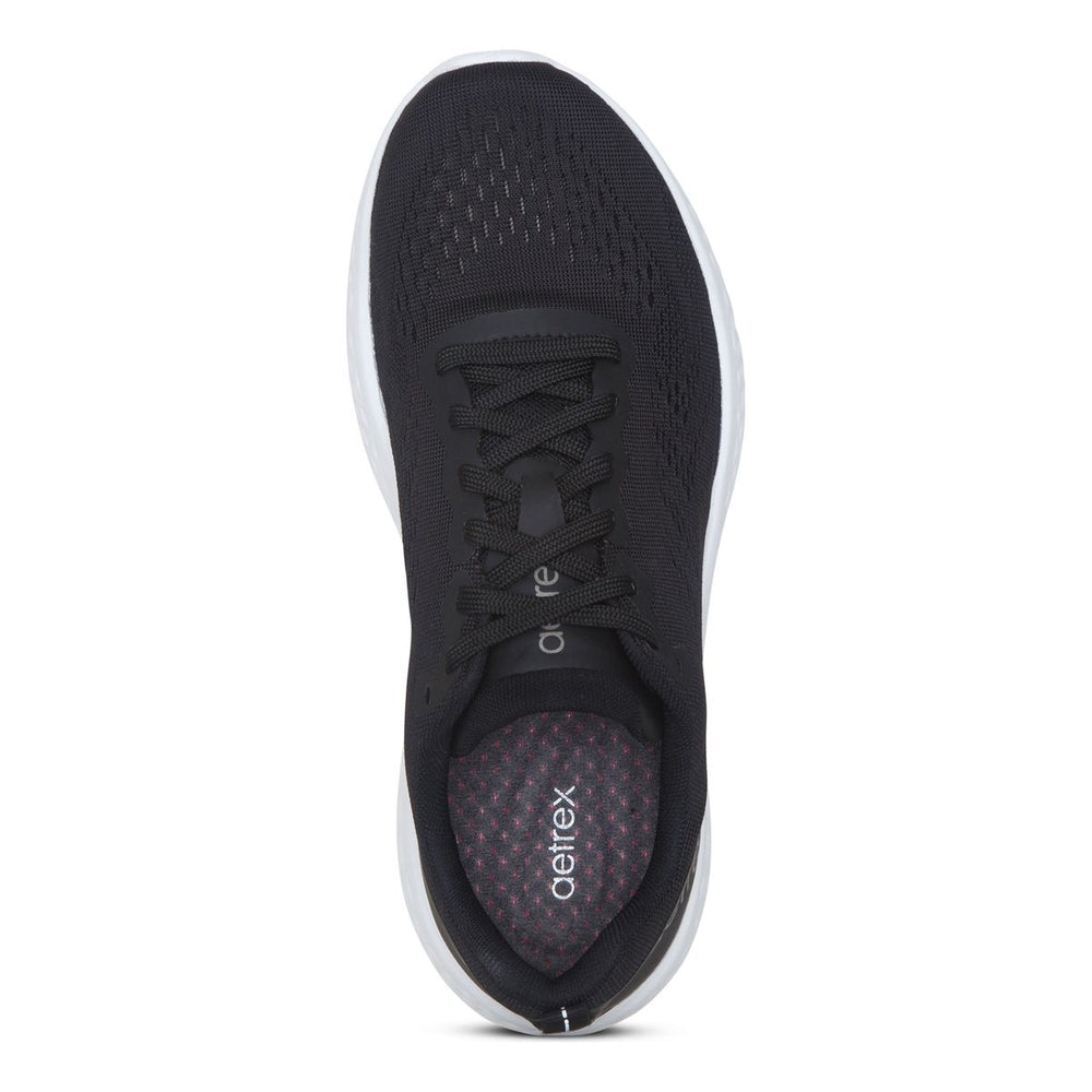 Aetrex Danika Women's Arch Support Wide Sneaker – Black