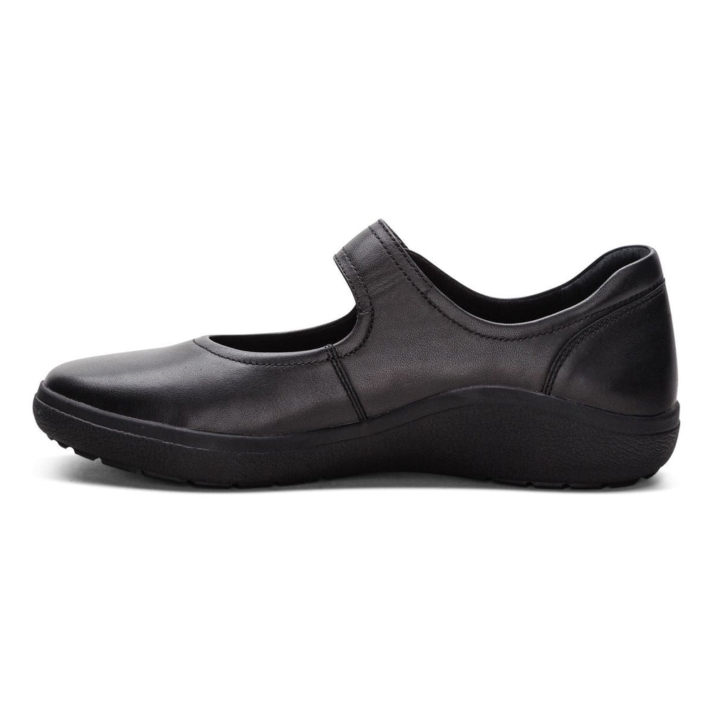 Aetrex Erica Women's Wide Mary Jane Flats – Black