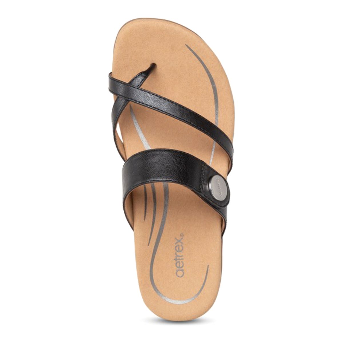 Aetrex Izzy Women's Adjustable Slide Sandal – Black
