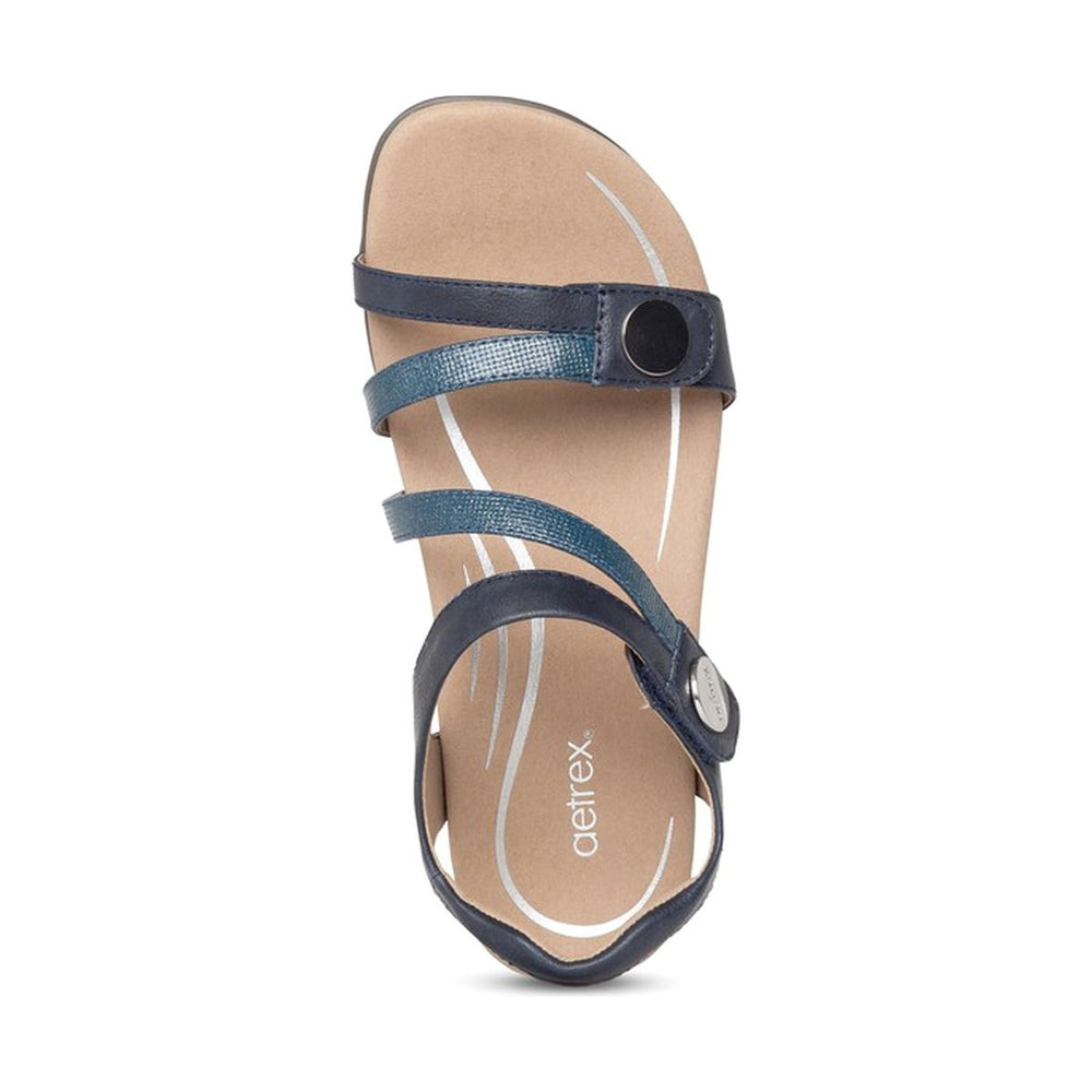 Aetrex Jess Women's Adjustable Quarter Strap Sandal – Navy