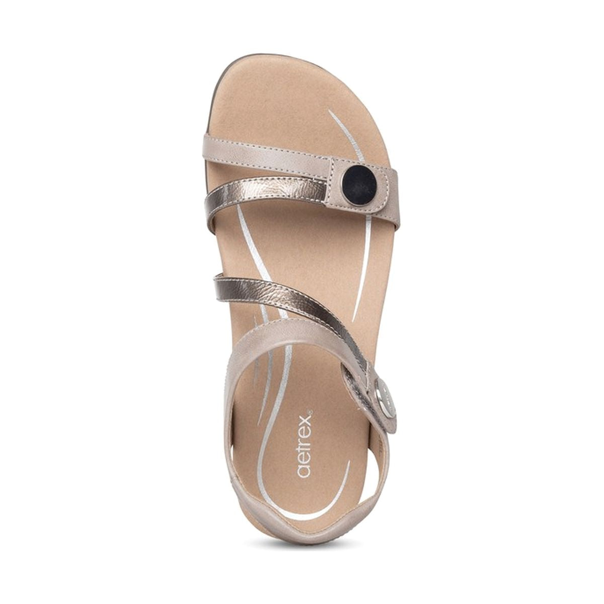 Aetrex Jess Women's Adjustable Quarter Strap Sandal – Smoke
