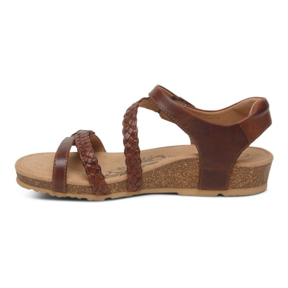 Aetrex Jillian Women's Braided Quarter Strap Sandal – Brown