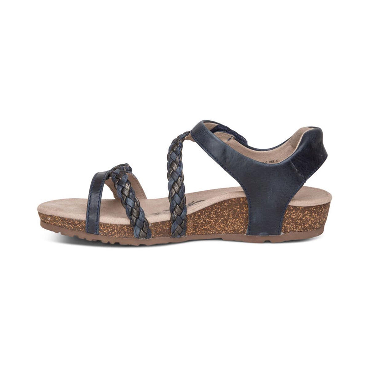 Aetrex Jillian Women's Braided Quarter Strap Sandal – Navy