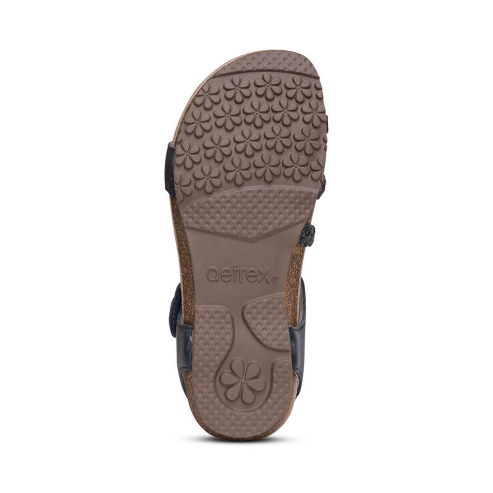 Aetrex Jillian Women's Braided Quarter Strap Sandal – Navy