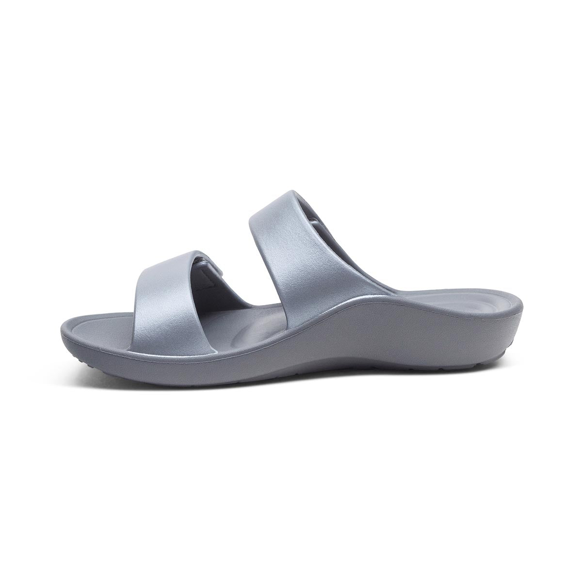 Aetrex Kaia Women's Two Band EVA Slide – Black Pewter