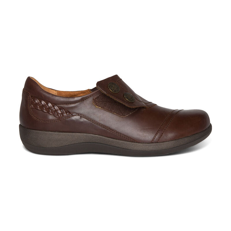 Aetrex Karina Women's Monk Strap Velcro – Brown