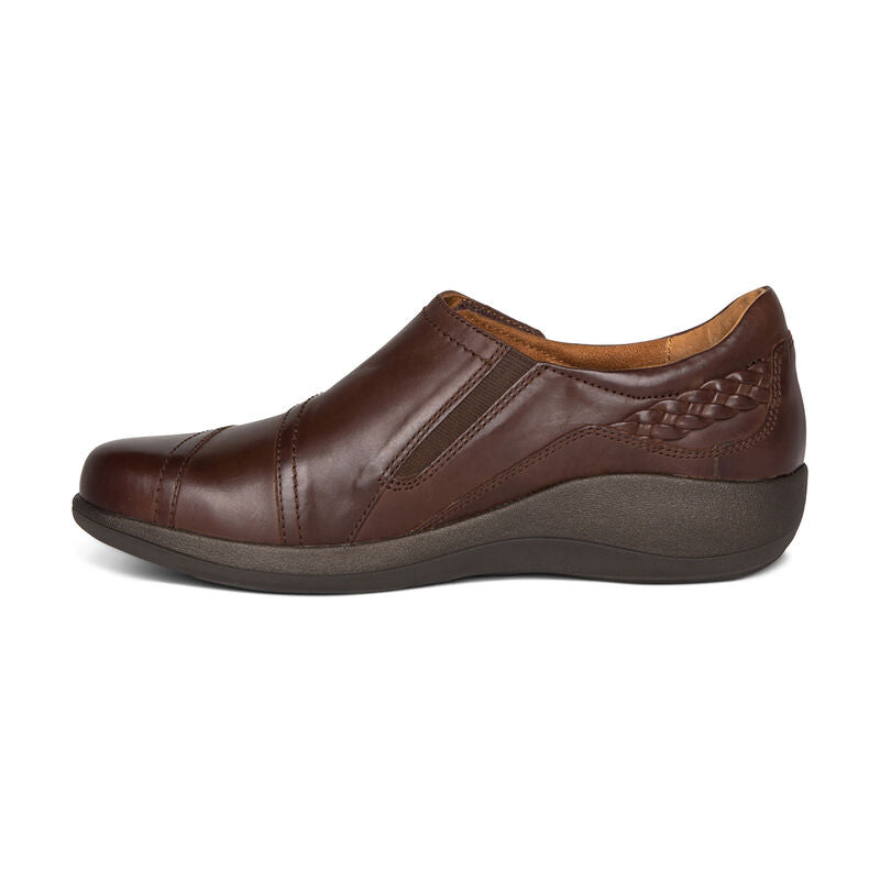 Aetrex Karina Women's Monk Strap Velcro – Brown