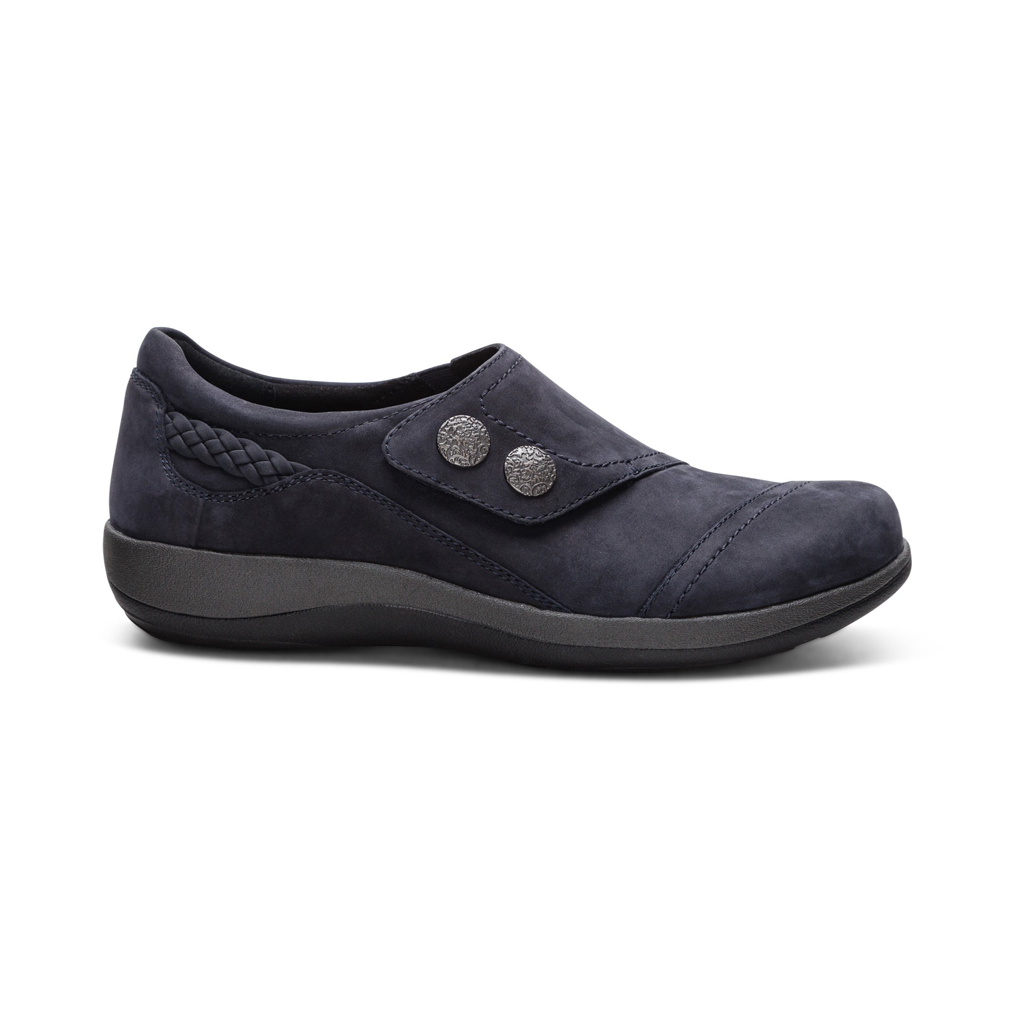 Aetrex Karina Women's Monk Strap Velcro – Navy