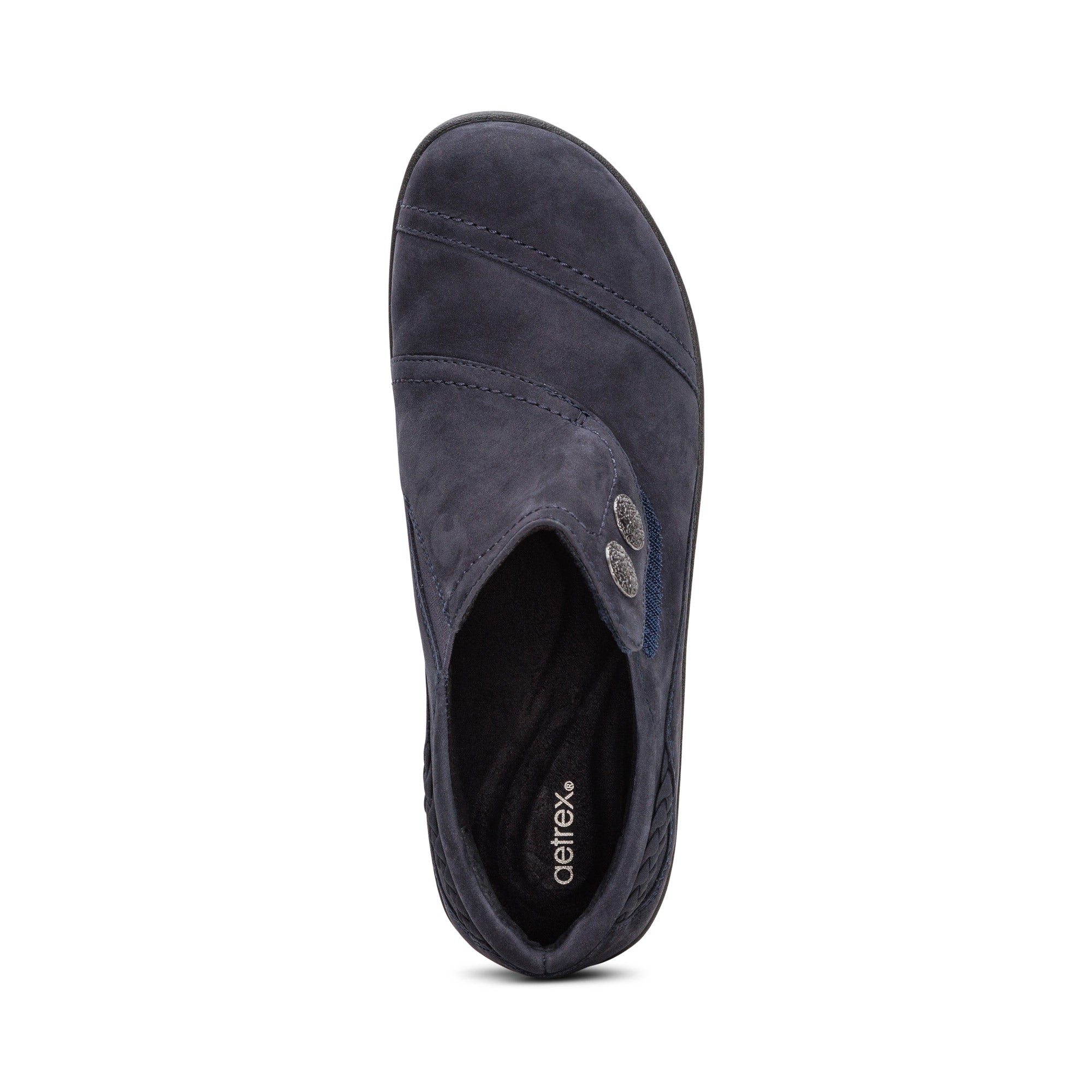 Aetrex Karina Women's Monk Strap Velcro – Navy