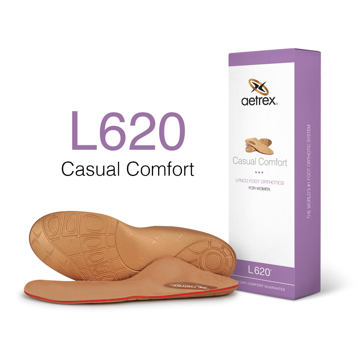 Aetrex Casual Comfort Posted Orthotics – Women's Flat Feet & Low Arch Everyday Insoles (L620W)