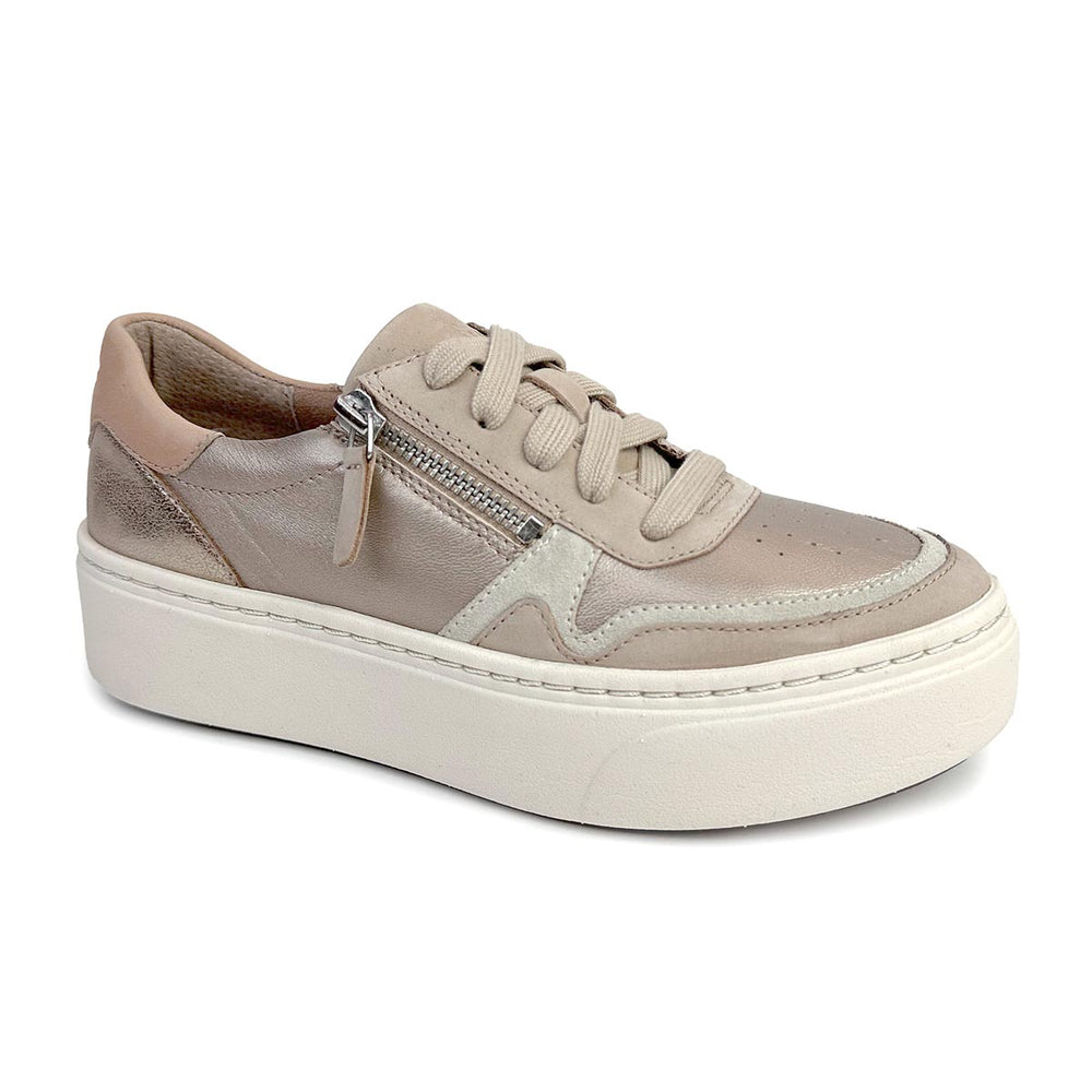 Aetrex Leigh Arch Support Platform Sneakers – Tan