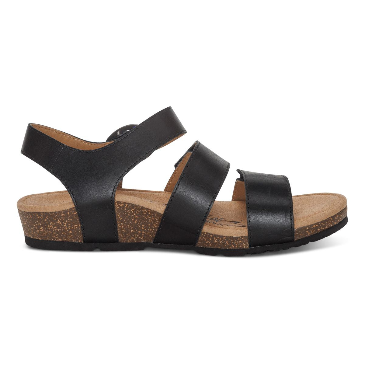 Aetrex Lilly Women's Adjustable Quarter Strap Sandal – Black