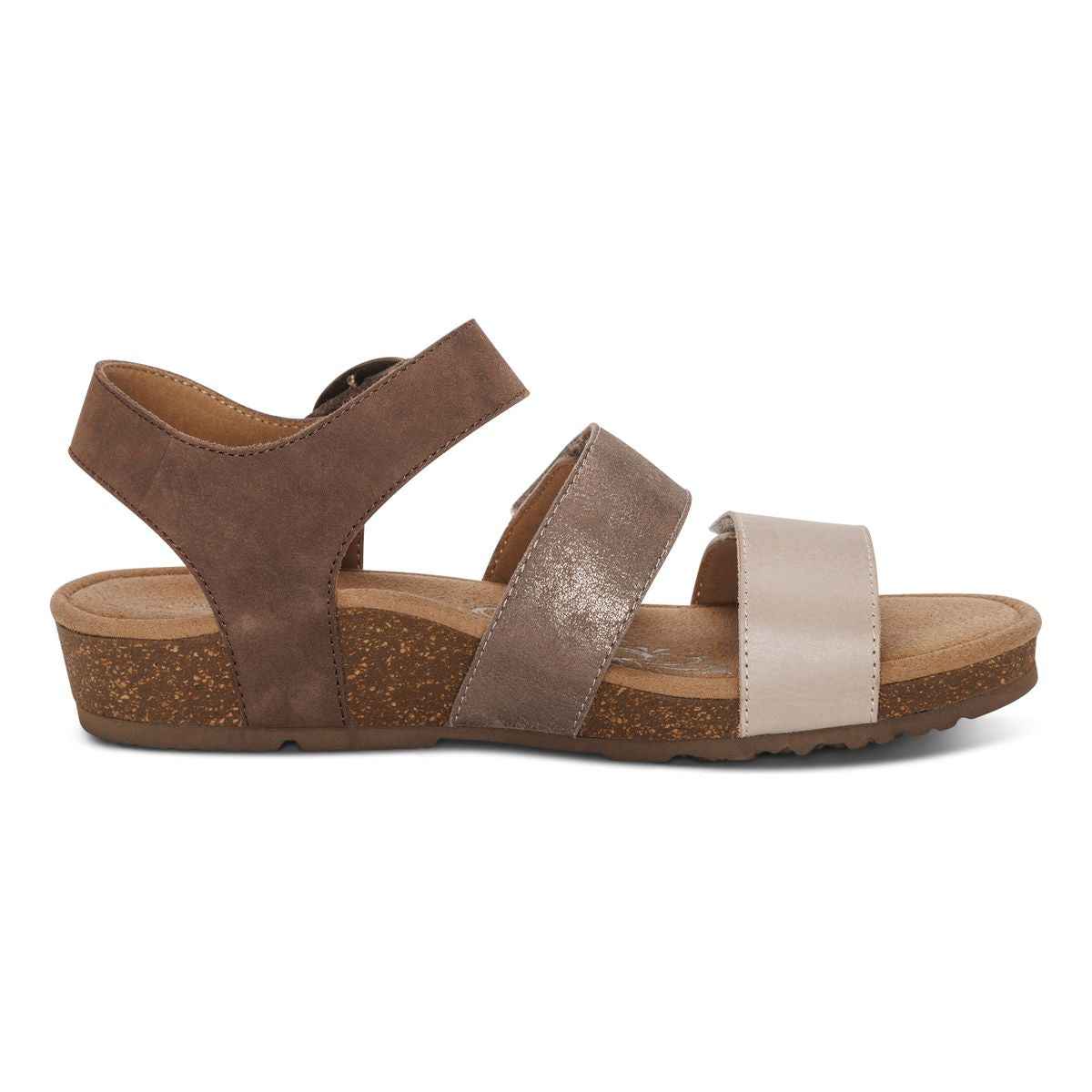 Aetrex Lilly Women's Adjustable Quarter Strap Sandal – Taupe
