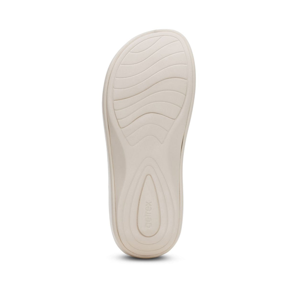 Aetrex Maui Women's Orthotic Flips – Ivory Gloss