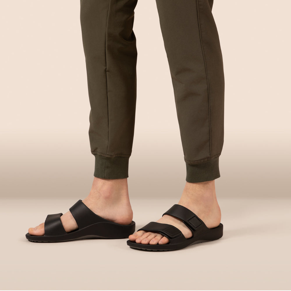 Aetrex Milos Men's Orthotic Slides – Black