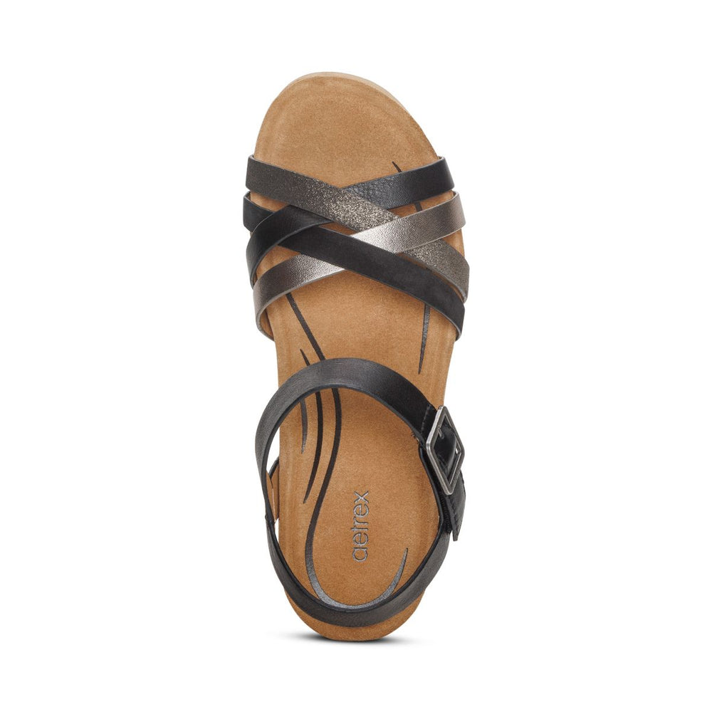Aetrex Noelle Women's Arch Support Wedge – Black