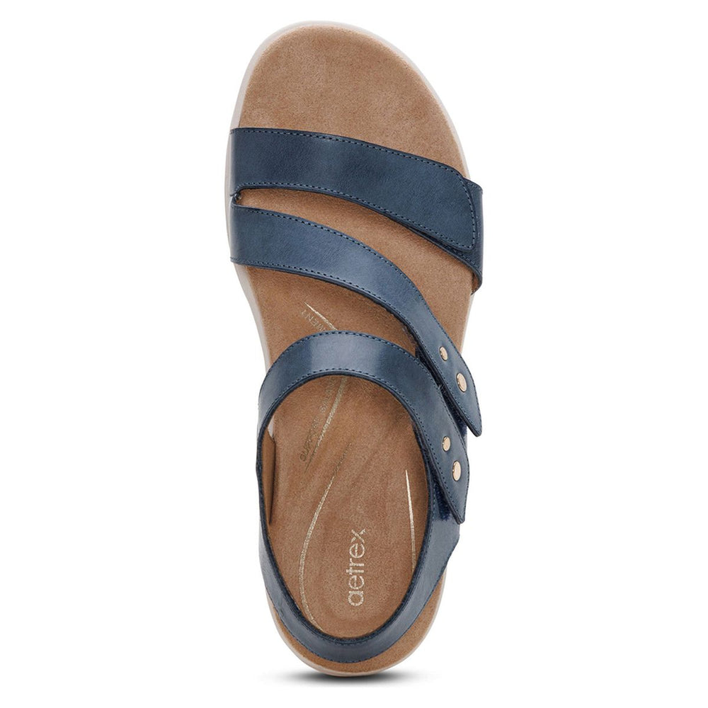 Aetrex Savannah Women's Quarter Strap Sandal – Hazy Blue
