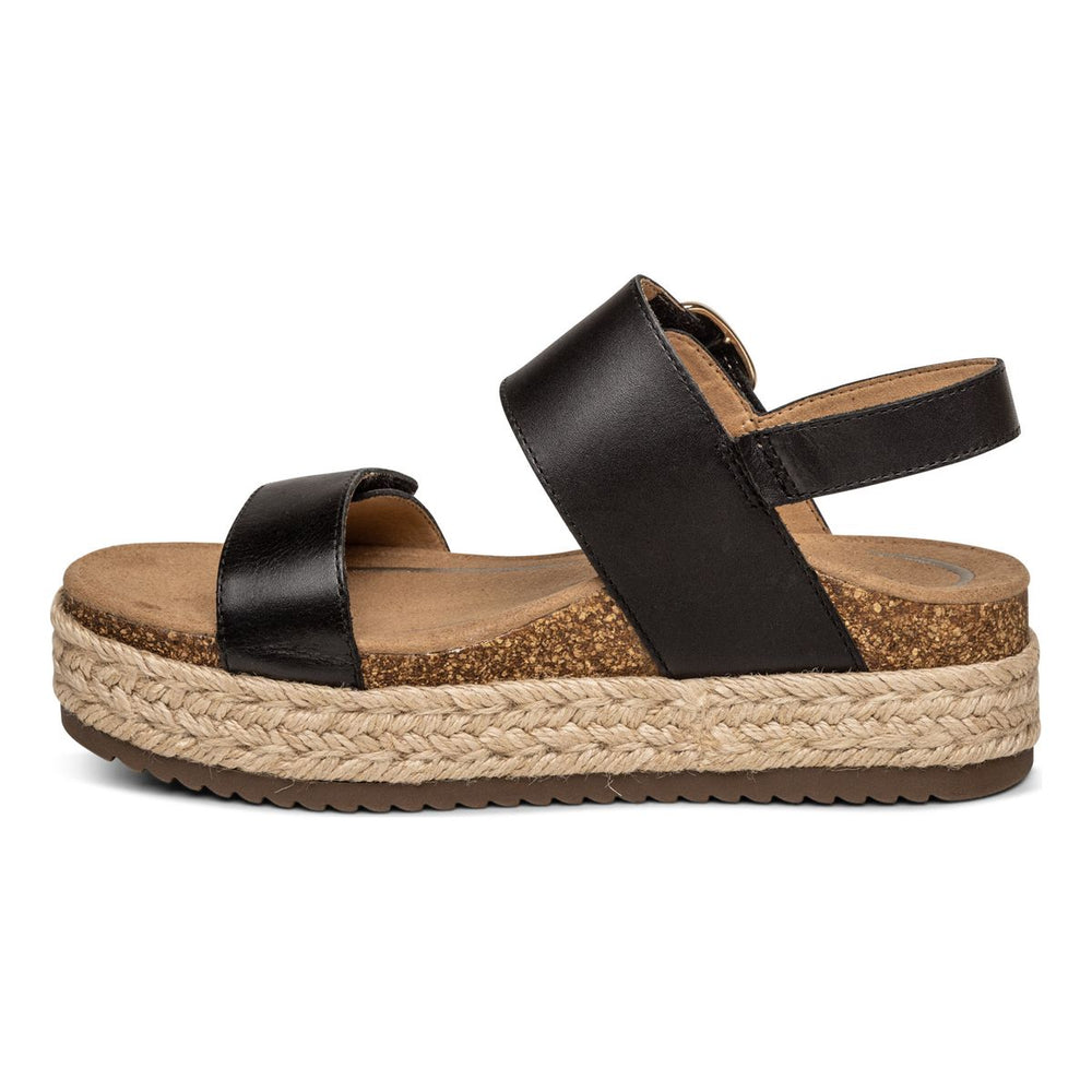 Aetrex Vania Women's Arch Support Platform Sandal – Black