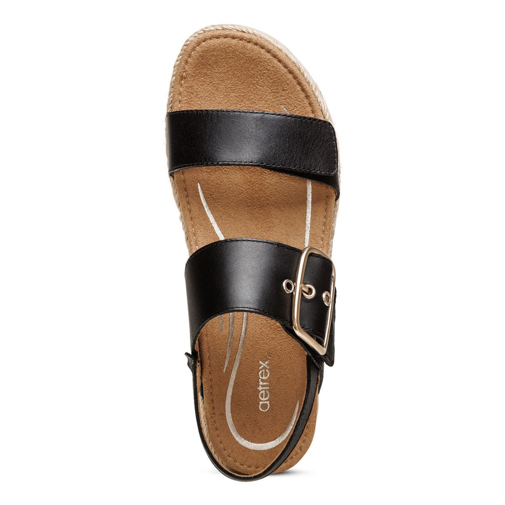 Aetrex Vania Women's Arch Support Platform Sandal – Black